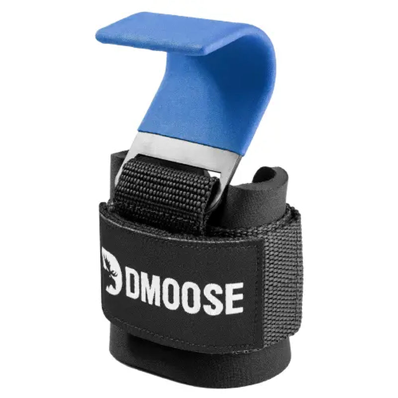 Dmoose Fitness Weight Lifting Hooks (Pair) for Deadlifts, Pull Ups, Rows & Shrugs - Anti-Rip Nylon Strap Hand Grips with Thick Wrist Padding - Heavy Duty Wrist Straps for Weightlifting & Gym Workouts