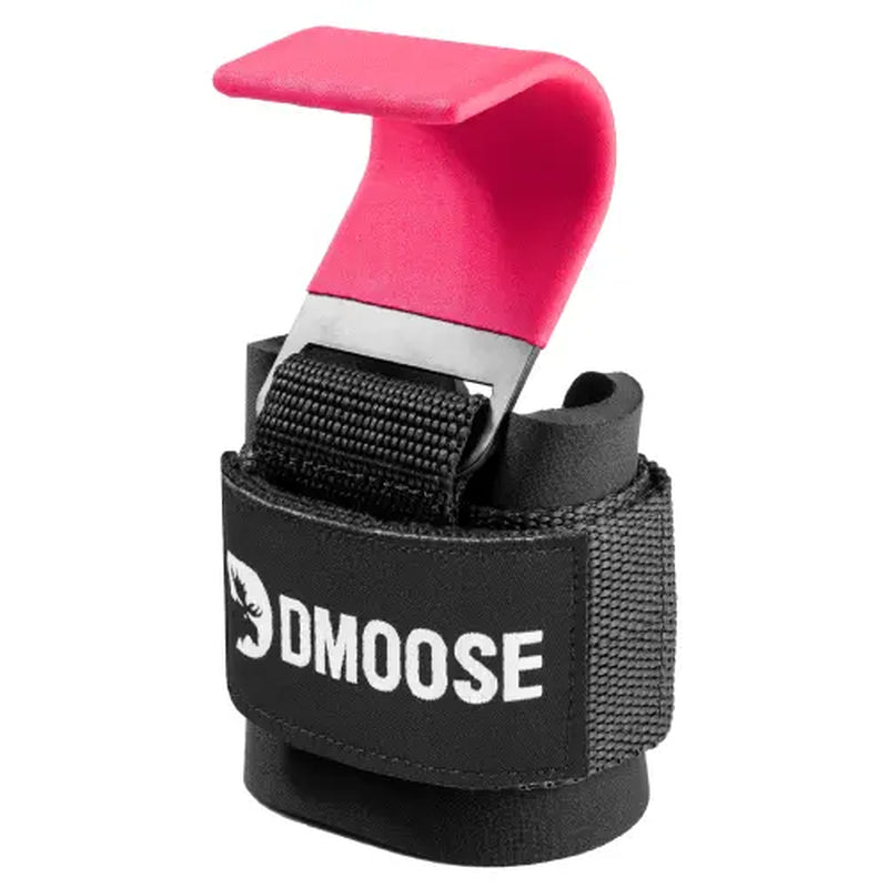 Dmoose Fitness Weight Lifting Hooks (Pair) for Deadlifts, Pull Ups, Rows & Shrugs - Anti-Rip Nylon Strap Hand Grips with Thick Wrist Padding - Heavy Duty Wrist Straps for Weightlifting & Gym Workouts