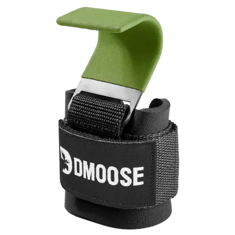 Dmoose Fitness Weight Lifting Hooks (Pair) for Deadlifts, Pull Ups, Rows & Shrugs - Anti-Rip Nylon Strap Hand Grips with Thick Wrist Padding - Heavy Duty Wrist Straps for Weightlifting & Gym Workouts