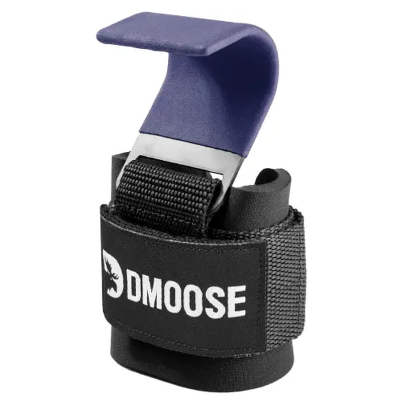 Dmoose Fitness Weight Lifting Hooks (Pair) for Deadlifts, Pull Ups, Rows & Shrugs - Anti-Rip Nylon Strap Hand Grips with Thick Wrist Padding - Heavy Duty Wrist Straps for Weightlifting & Gym Workouts