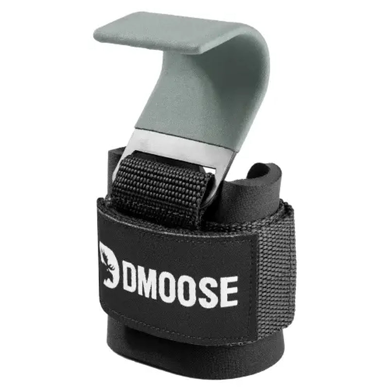 Dmoose Fitness Weight Lifting Hooks (Pair) for Deadlifts, Pull Ups, Rows & Shrugs - Anti-Rip Nylon Strap Hand Grips with Thick Wrist Padding - Heavy Duty Wrist Straps for Weightlifting & Gym Workouts