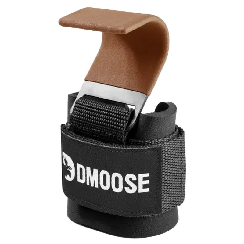 Dmoose Fitness Weight Lifting Hooks (Pair) for Deadlifts, Pull Ups, Rows & Shrugs - Anti-Rip Nylon Strap Hand Grips with Thick Wrist Padding - Heavy Duty Wrist Straps for Weightlifting & Gym Workouts